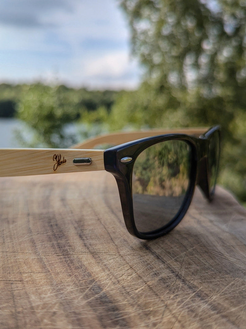 Bamboo Panda Sunglasses with Grey Mirrored Polarized lenses and UV400 Protection Street Panda