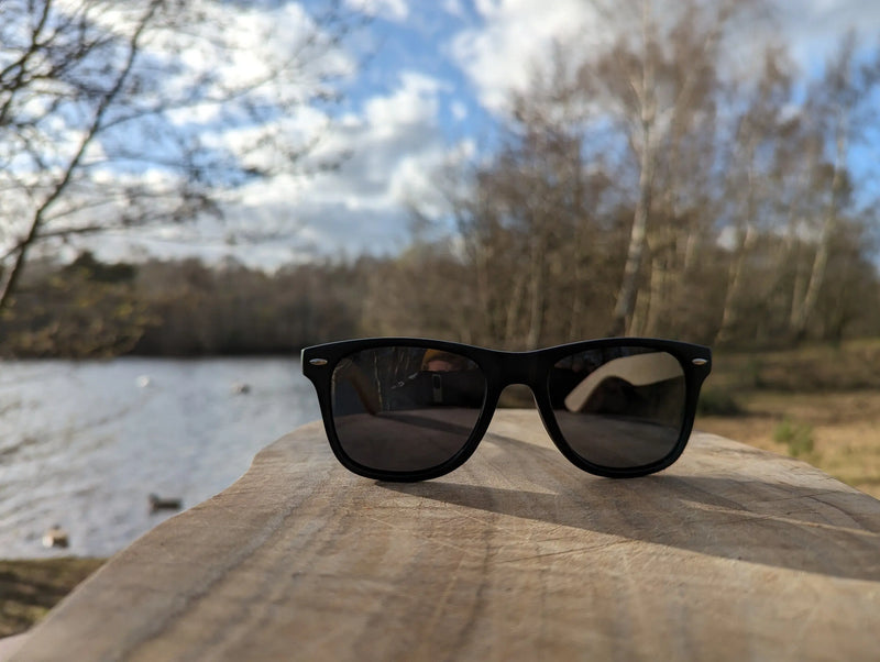 Eco‑Friendly Bamboo Panda Sunglasses | Wayfarer Style, Clear, Polarised UV400 Lens Street Panda