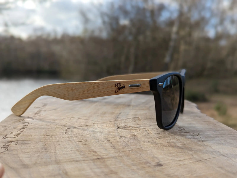 Eco‑Friendly Bamboo Panda Sunglasses | Wayfarer Style, Clear, Polarised UV400 Lens Street Panda