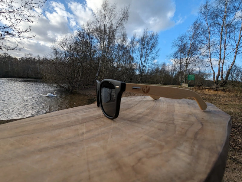 Eco‑Friendly Bamboo Panda Sunglasses | Wayfarer Style, Clear, Polarised UV400 Lens Street Panda