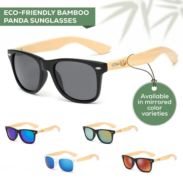 Eco‑Friendly Bamboo Panda Sunglasses | Wayfarer Style, Polarised UV400 Lens Street Panda