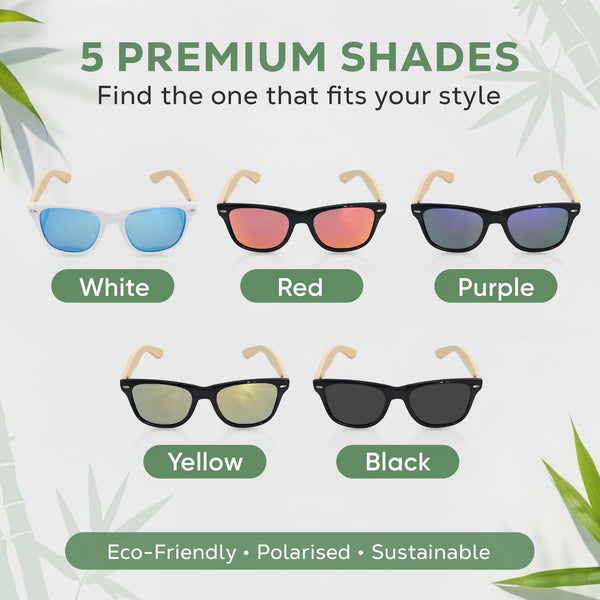 Eco‑Friendly Bamboo Panda Sunglasses | Wayfarer Style, Polarised UV400 Lens Street Panda