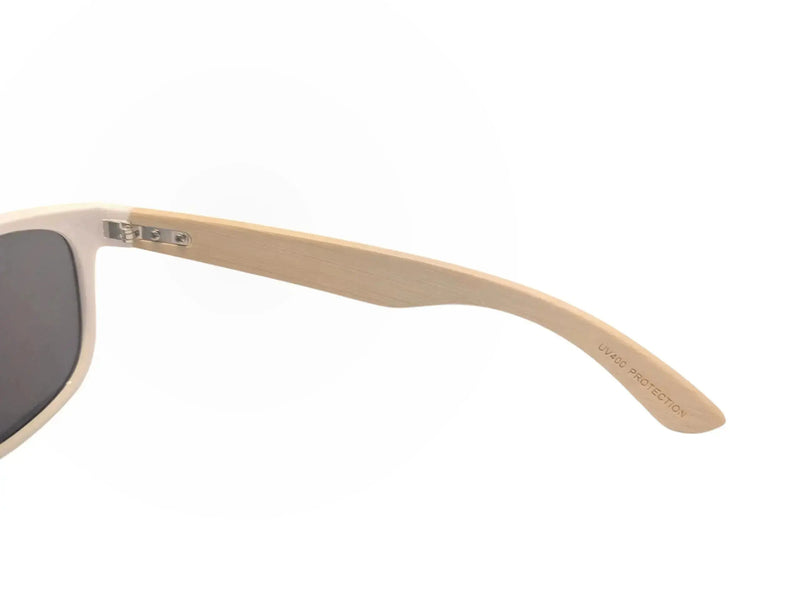 Handmade White Bamboo Panda Sunglasses with clear Polarised UV400 Lenses Street Panda Clothing
