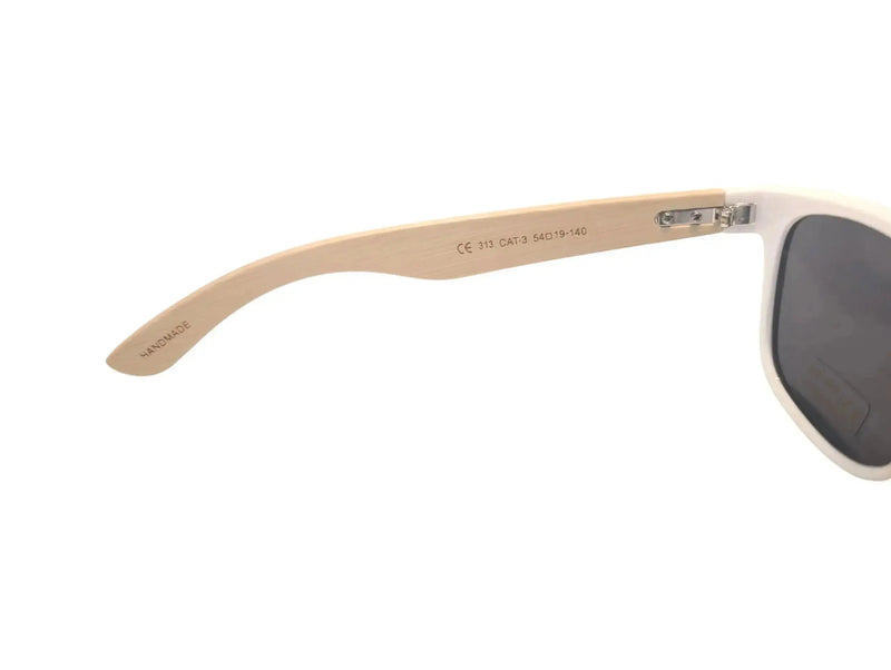 Handmade White Bamboo Panda Sunglasses with clear Polarised UV400 Lenses Street Panda Clothing
