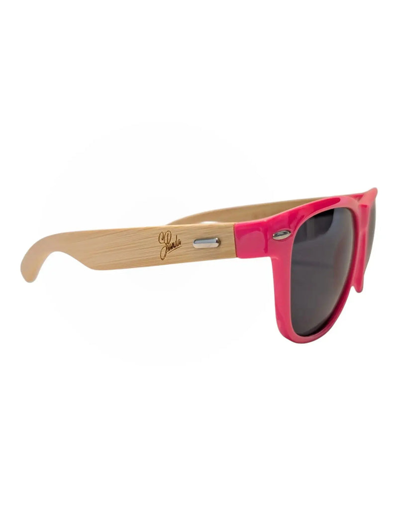 Handmade Pink Bamboo Panda Sunglasses with clear Polarised UV400 Lenses Street Panda Clothing