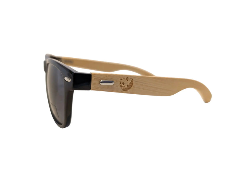 Handmade Black Bamboo Panda Sunglasses with clear Polarised UV400 Lenses Street Panda Clothing