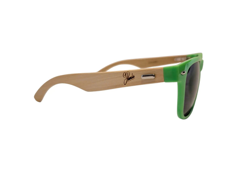 Handmade Green Bamboo Panda Sunglasses with clear Polarised UV400 Lenses Street Panda Clothing