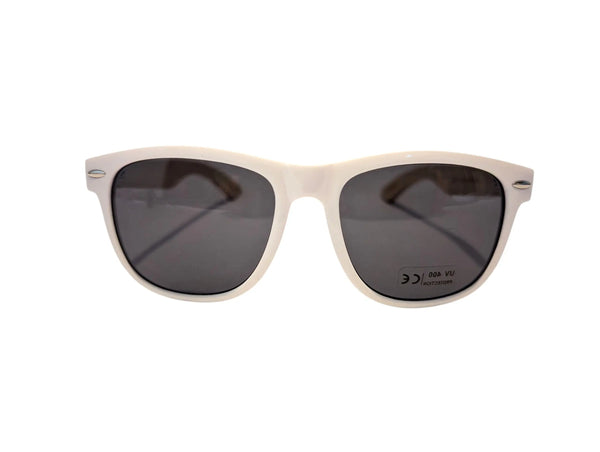 Handmade White Bamboo Panda Sunglasses with clear Polarised UV400 Lenses Street Panda Clothing