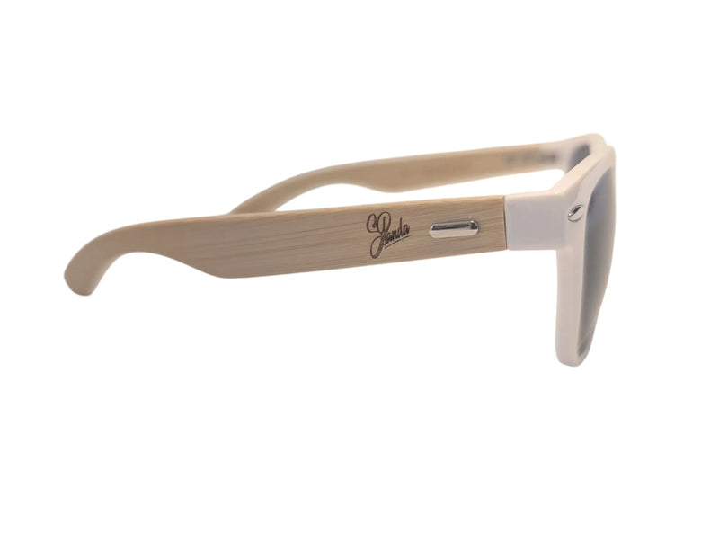 Handmade White Bamboo Panda Sunglasses with clear Polarised UV400 Lenses Street Panda Clothing