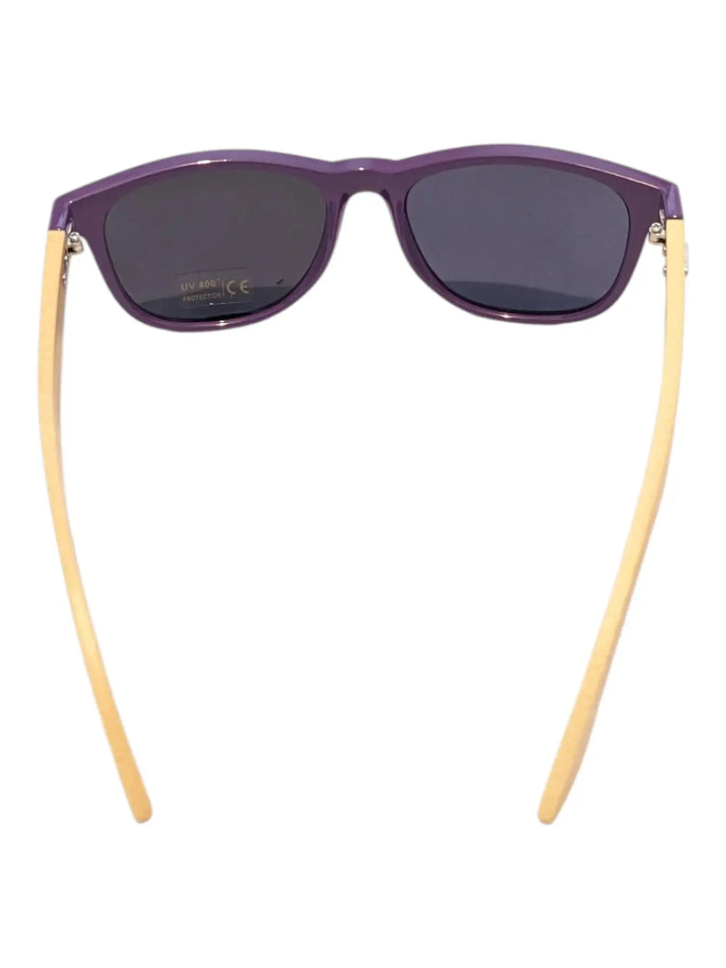 Handmade Purple Bamboo Panda Sunglasses with clear Polarised UV400 Lenses Street Panda Clothing