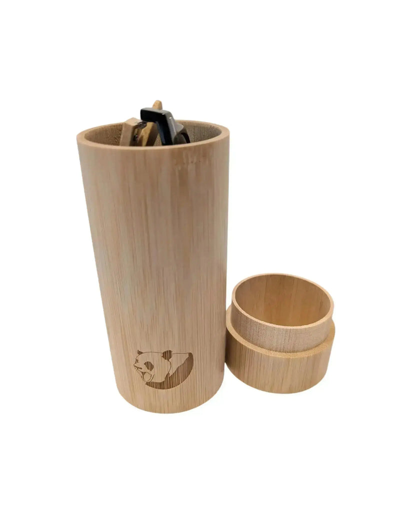 Handmade Black Bamboo Panda Sunglasses with clear Polarised UV400 Lenses Street Panda Clothing