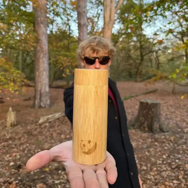 Handmade Black Bamboo Panda Sunglasses with clear Polarised UV400 Lenses Street Panda Clothing