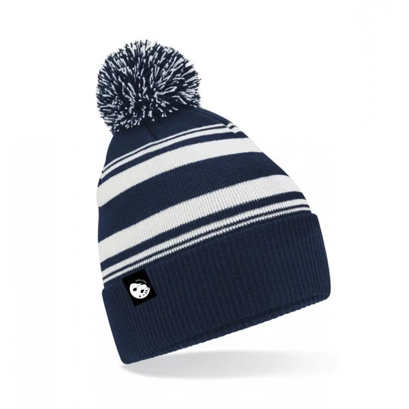 Minimal Striped Pom Beanie Street Panda Clothing