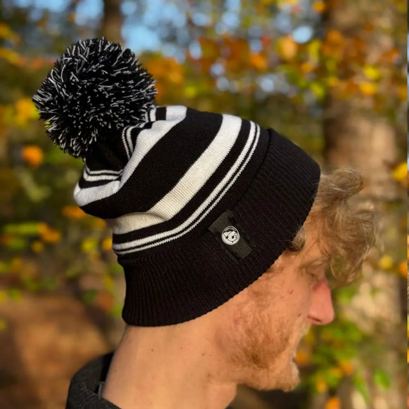 Minimal Striped Pom Beanie Street Panda Clothing