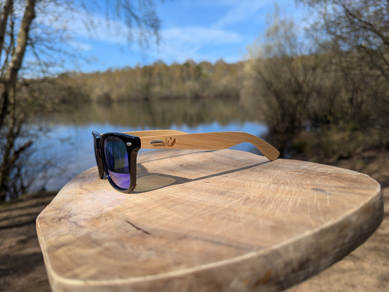 Bamboo Panda Sunglasses with Purple Mirrored Polarized lenses and UV400 Protection Street Panda