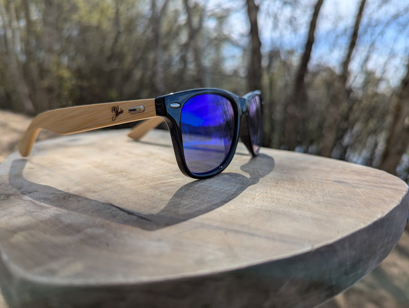Bamboo Panda Sunglasses with Purple Mirrored Polarized lenses and UV400 Protection Street Panda