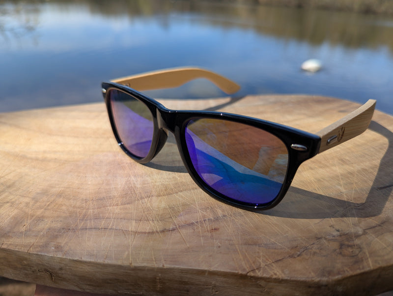 Bamboo Panda Sunglasses with Purple Mirrored Polarized lenses and UV400 Protection Street Panda