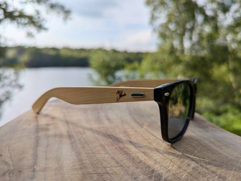 Bamboo Panda Sunglasses with Grey Mirrored Polarized lenses and UV400 Protection Street Panda