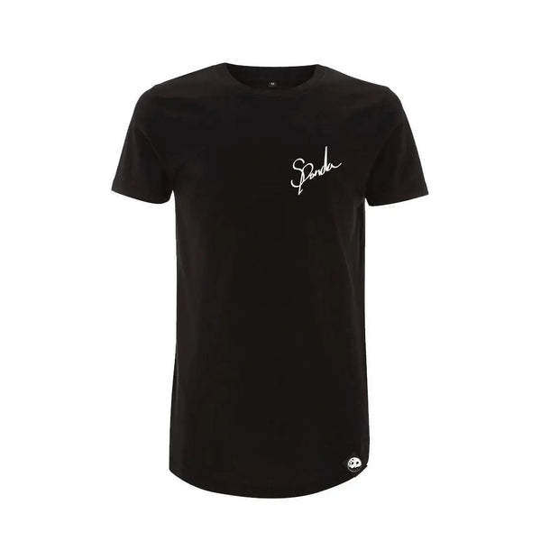 Organic Black Signature Long Tee-uni sex T shirt-Street Panda Clothing