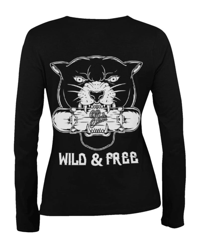 Organic Wild & Free Long Sleeve Unisex Tee-T-shirt-Street Panda Clothing