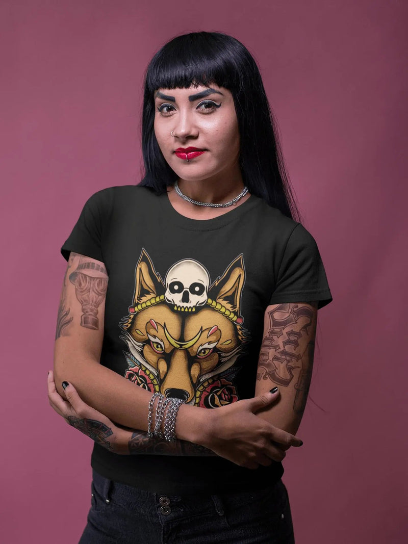 Skull Fox Unisex Tee-t-shirt-Street Panda Clothing