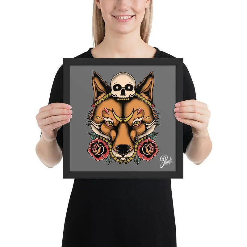 Skull Fox Framed poster-Poster-Street Panda Clothing