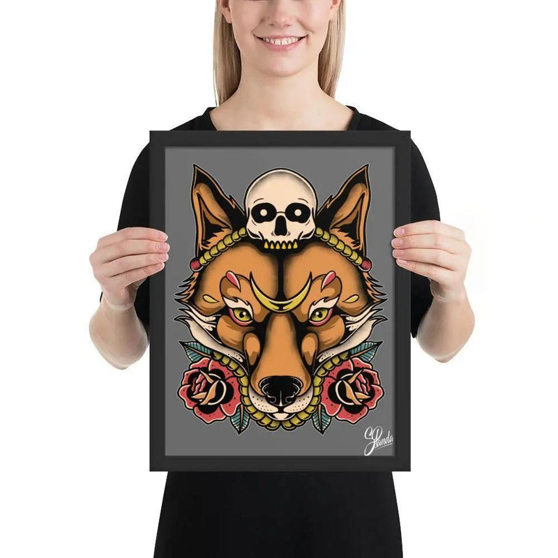 Skull Fox Framed poster-Poster-Street Panda Clothing