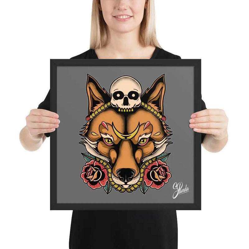 Skull Fox Framed poster-Poster-Street Panda Clothing