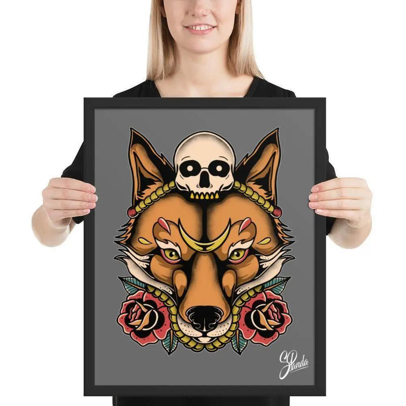 Skull Fox Framed poster-Poster-Street Panda Clothing