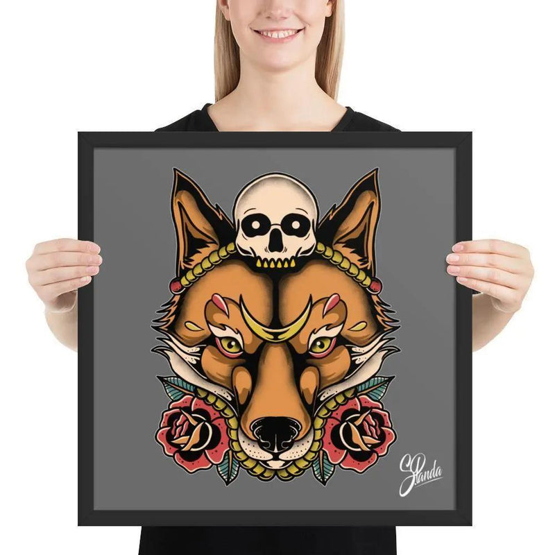 Skull Fox Framed poster-Poster-Street Panda Clothing