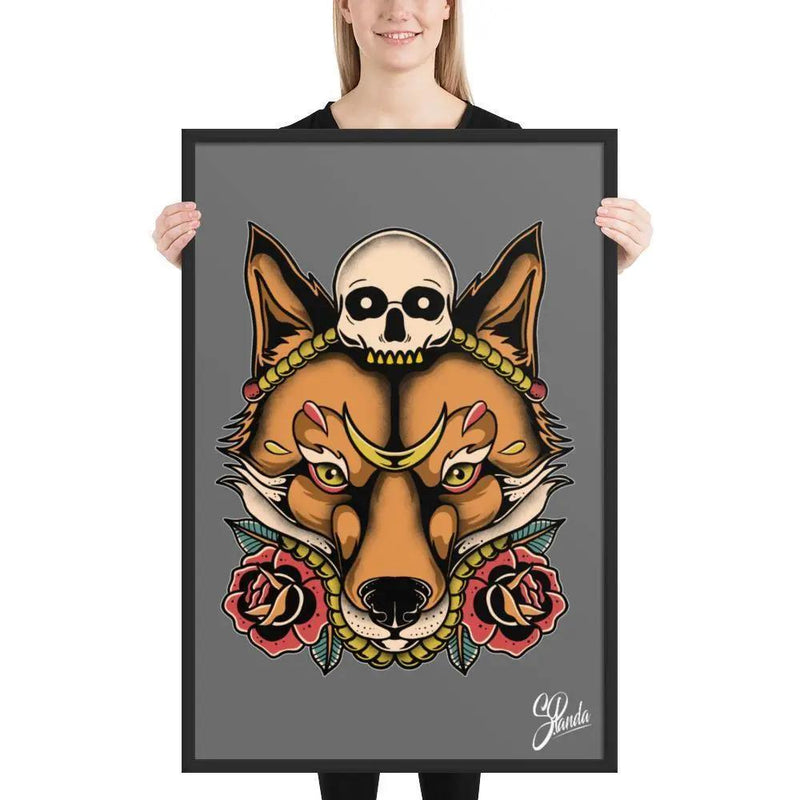 Skull Fox Framed poster-Poster-Street Panda Clothing