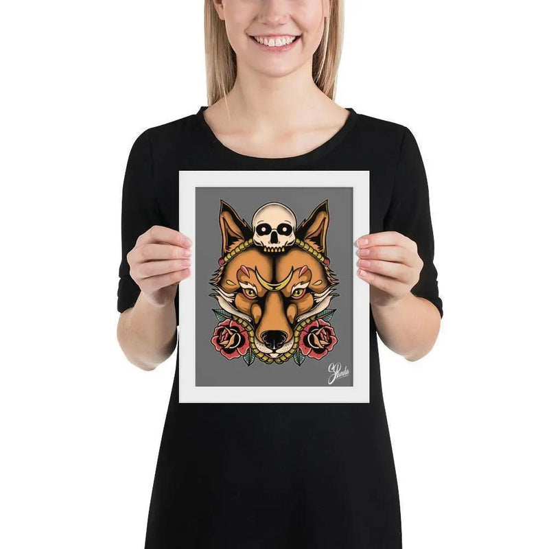 Skull Fox Framed poster-Poster-Street Panda Clothing
