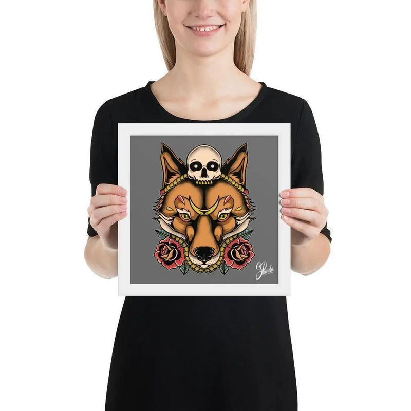 Skull Fox Framed poster-Poster-Street Panda Clothing