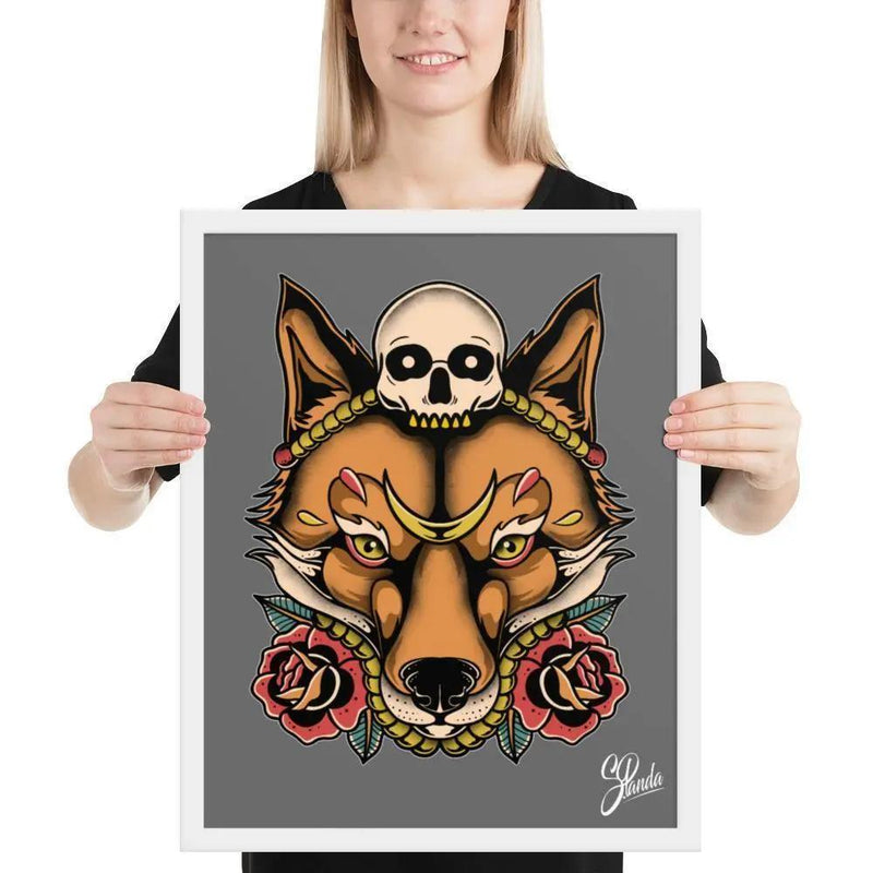 Skull Fox Framed poster-Poster-Street Panda Clothing