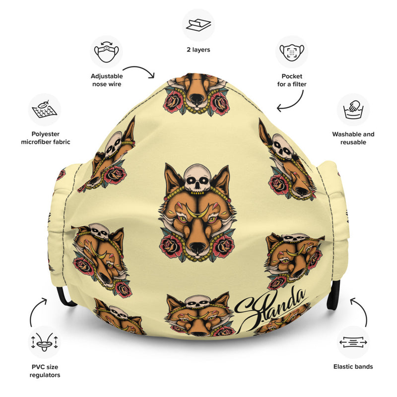 Skull Fox Patten Face Mask - Street Panda Clothing