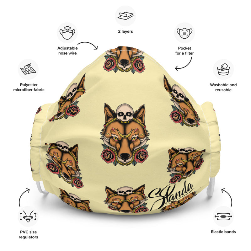 Skull Fox Patten Face Mask - Street Panda Clothing