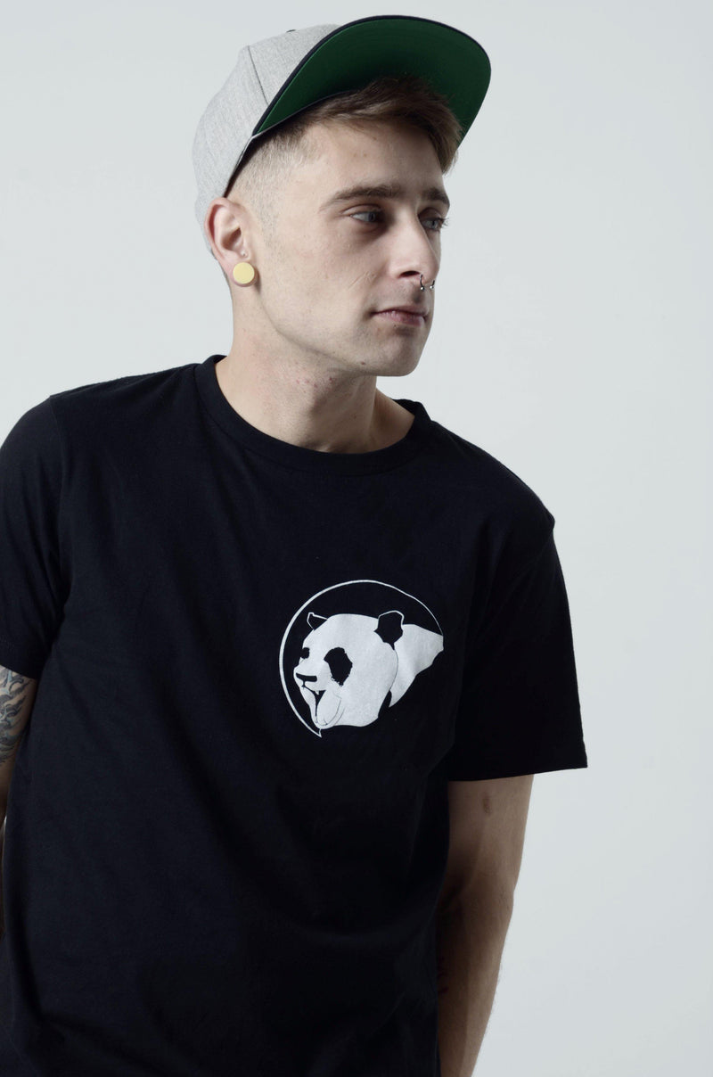 Black Classic Panda Long Tee-Street Panda Clothing