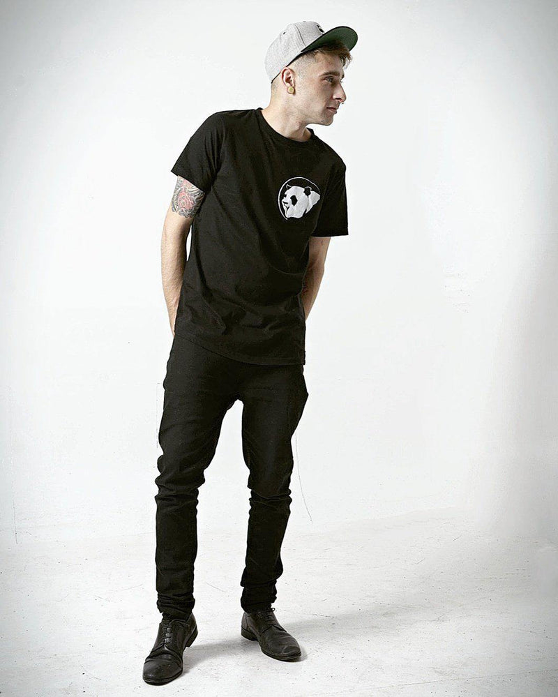 Black Classic Panda Long Tee-Street Panda Clothing