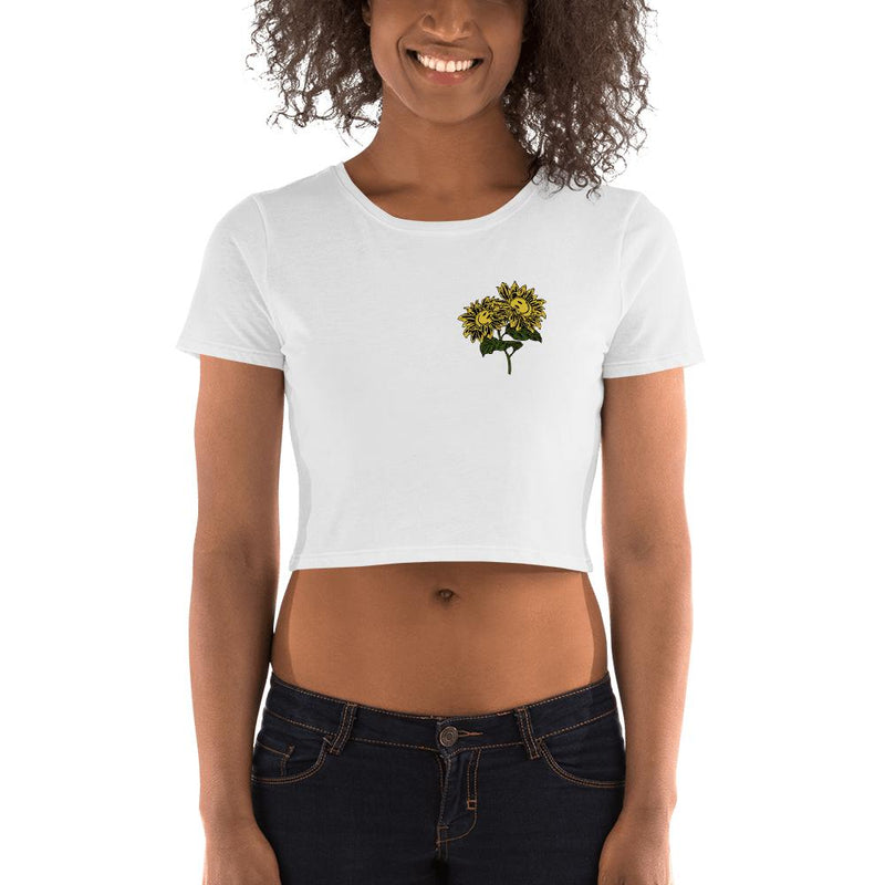 FlowerFace Women’s Crop Tee-T shirt-Street Panda Clothing