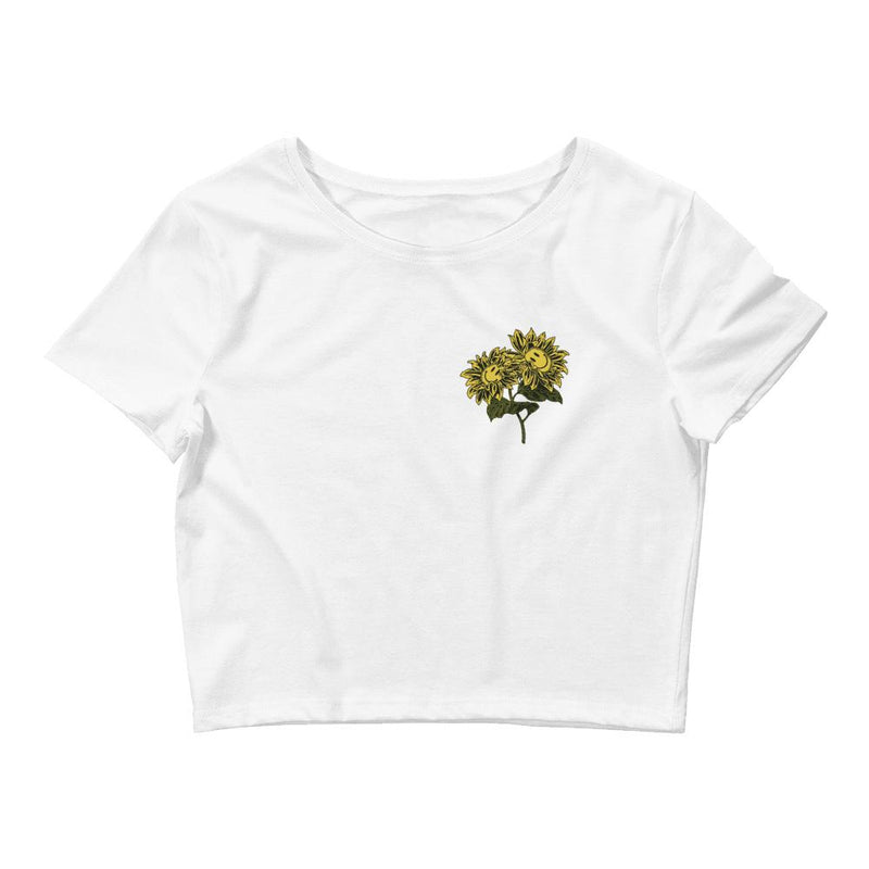FlowerFace Women’s Crop Tee-T shirt-Street Panda Clothing