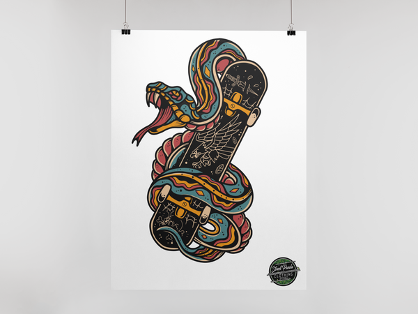 Snake Skate Poster