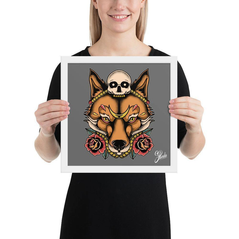Skull Fox Framed poster-Poster-Street Panda Clothing