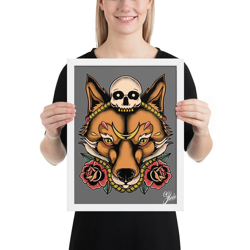 Skull Fox Framed poster-Poster-Street Panda Clothing