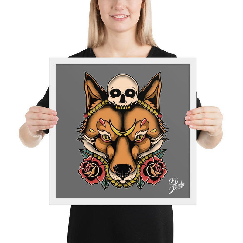 Skull Fox Framed poster-Poster-Street Panda Clothing