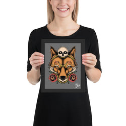 Skull Fox Framed poster-Poster-Street Panda Clothing