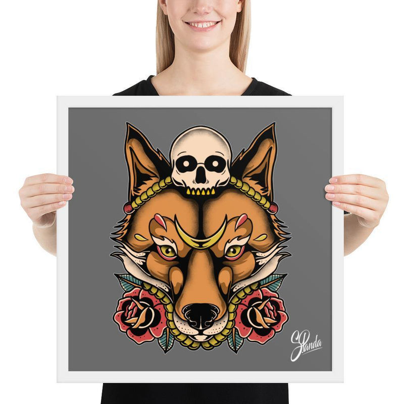 Skull Fox Framed poster-Poster-Street Panda Clothing