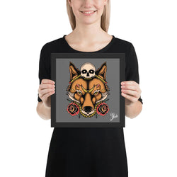 Skull Fox Framed poster-Poster-Street Panda Clothing