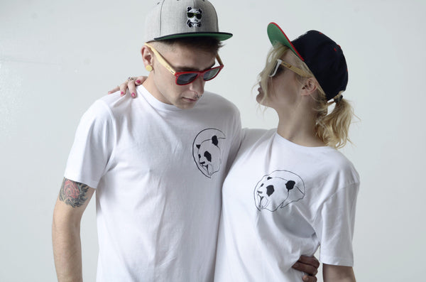 White Classic Panda Unisex Long Tee-Street Panda Clothing